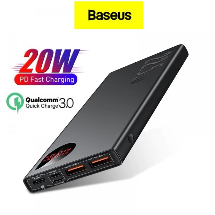 Baseus Adaman Metal Digital Display QC 22.5 W 10000 mAh Black