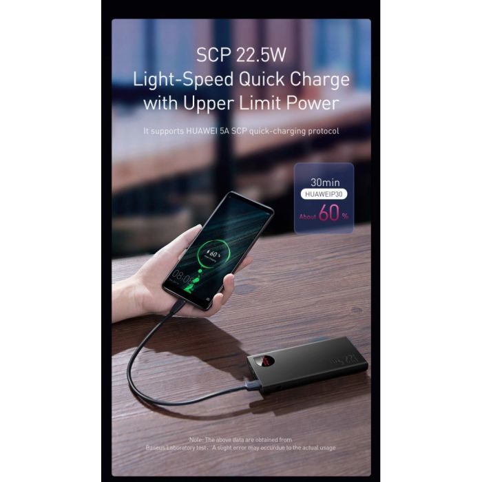 Baseus Adaman Metal Digital Display QC 22.5 W 10000 mAh Black