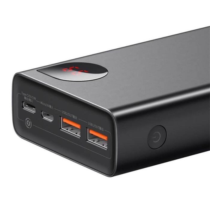 Повербанк BASEUS Adaman Metal Digital Display Quick Charge 20000mAh (2USB / 1Type-C, 6A, 65W). Black