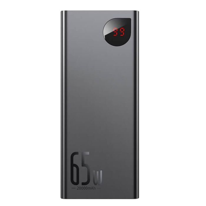 Повербанк BASEUS Adaman Metal Digital Display Quick Charge 20000mAh (2USB / 1Type-C, 6A, 65W). Black