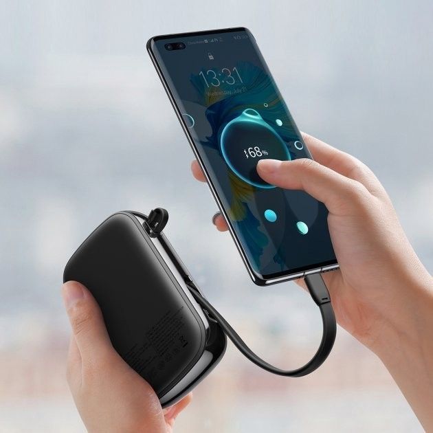 Baseus Q Pow 20000 mAh 22.5W Quick Charge + кабель Type-C для iPad/Samsung/Xiaomi/Huawei/iPhone black