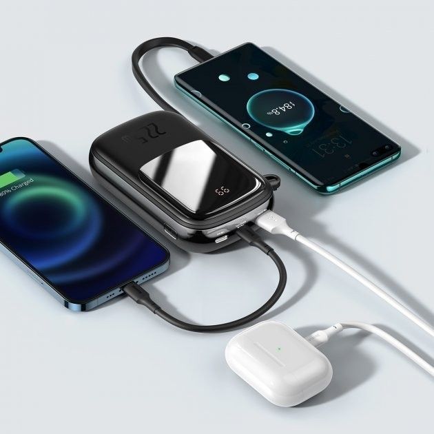 Baseus Q Pow 20000 mAh 22.5W Quick Charge + кабель Type-C для iPad/Samsung/Xiaomi/Huawei/iPhone black