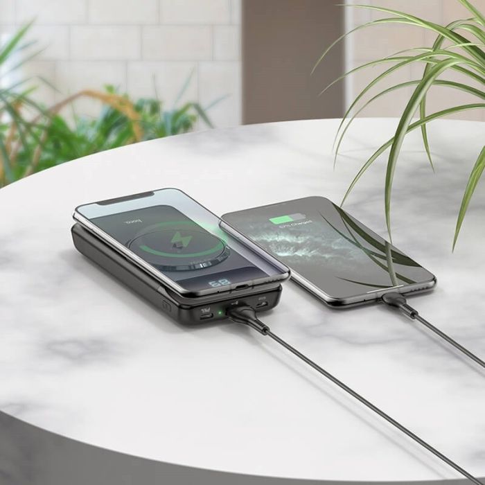 Hoco 10000 mAh magnetic wireless fast charging 1xUSB/1xType-C, 15W Qi, 22,5W, 3A, QC/PD|