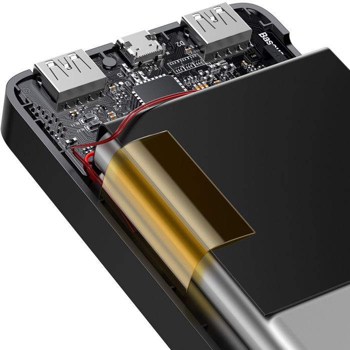 Baseus Bipow Digital Display 10000 mAh | 2USB / 1Type-C, 3A / 15W, QC |. Black