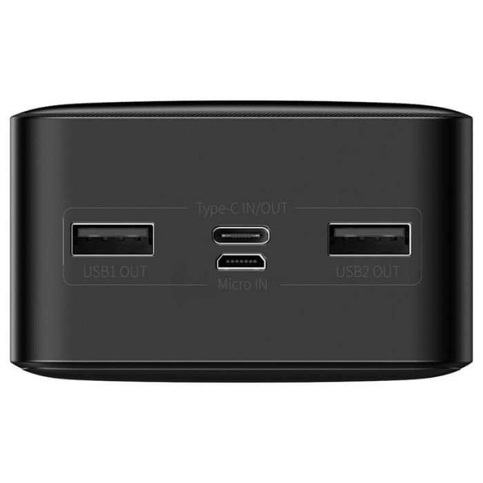 Baseus Bipow Digital Display 30000 mAh | 2USB / 1Type-C, 3A / 15W, QC |. Black