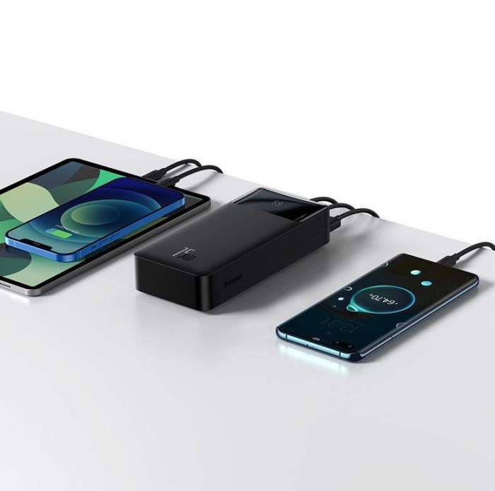 Baseus Bipow Digital Display 30000 mAh | 2USB / 1Type-C, 3A / 15W, QC |. Black