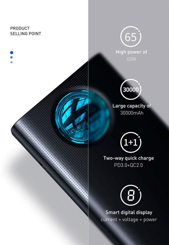 Baseus Amblight Quick Charge 65W 30000 mAh Black (PPLG-A01)