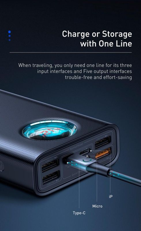 Baseus Amblight Quick Charge 65W 30000 mAh Black (PPLG-A01)