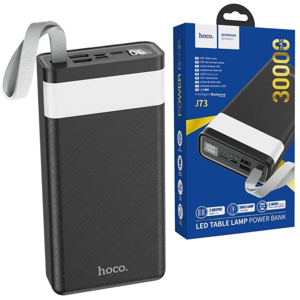Hoco 30000 mAh 2xUSB/Type-C/Lightning, 2A black