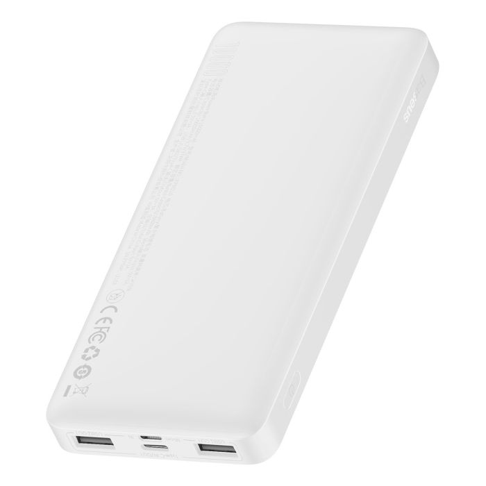 Baseus 10000 mAhBipow Digital Display | 2USB / 1Type-C, 3A / 15W, QC |. White