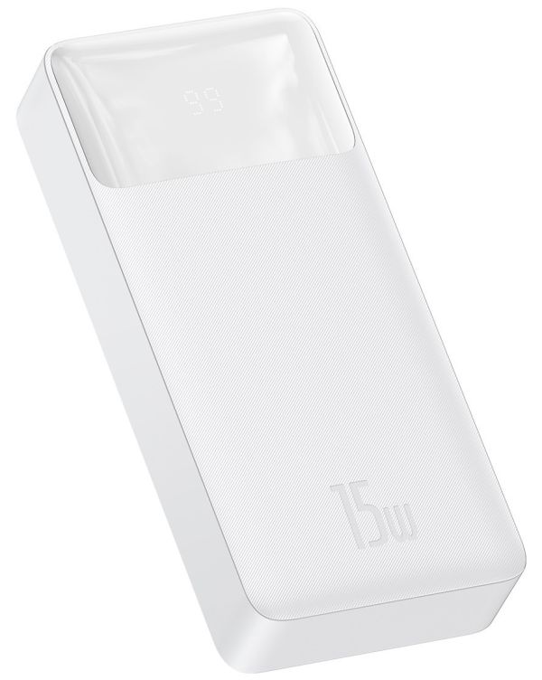 Повербанк BASEUS Bipow Digital Display Power bank 20000mAh | 2USB / 1Type-C, 3A / 15W, QC |. White