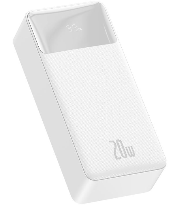 Портативна Батарея Power Bank Baseus Bipow Digital Display 30000mAh 2USB/1Type-C, QC, 20W, 3A (PPDML-N02) White