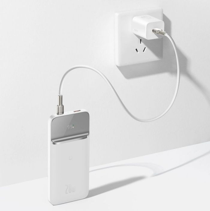 Baseus Magnetic wireless Quick Charge 10000 mAh 20W для iPhone 12-13|12-13 Pro|Max|Watch| AirPods| iPad| Samsung| Xiaomi| Huawei| Lenovo| Oppo White