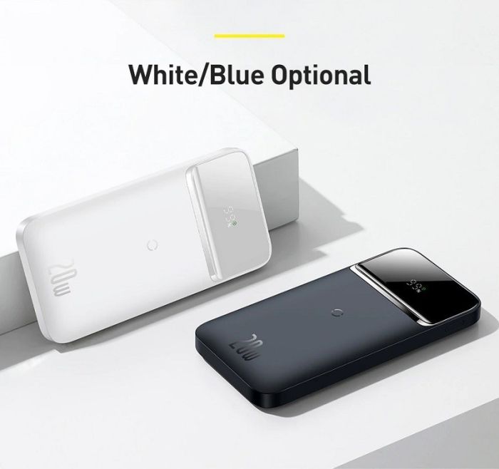 Baseus Magnetic wireless Quick Charge 10000 mAh 20W для iPhone 12-13|12-13 Pro|Max|Watch| AirPods| iPad| Samsung| Xiaomi| Huawei| Lenovo| Oppo White