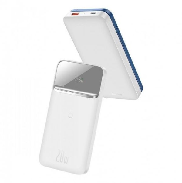 Baseus Quick Charge 10000 mAh 20W з швидкою бездротовою зарядкою для Android/iOS White