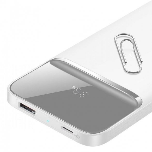 Baseus Quick Charge 10000 mAh 20W з швидкою бездротовою зарядкою для Android/iOS White