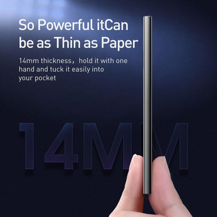 Baseus Adaman Metal Digital Display 10000 mAh (2USB/Type-C/Lightning, 22.5W/5A). Black
