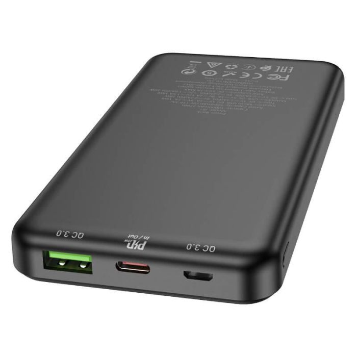 Hoco Tacker J87 10000 mAh |1USB/1Type-C, 20W/3A, QC/PD| Black з швидкою зарядкою (J87B)
