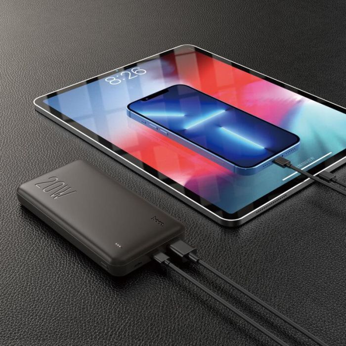 Hoco Tacker J87 10000 mAh |1USB/1Type-C, 20W/3A, QC/PD| Black з швидкою зарядкою (J87B)