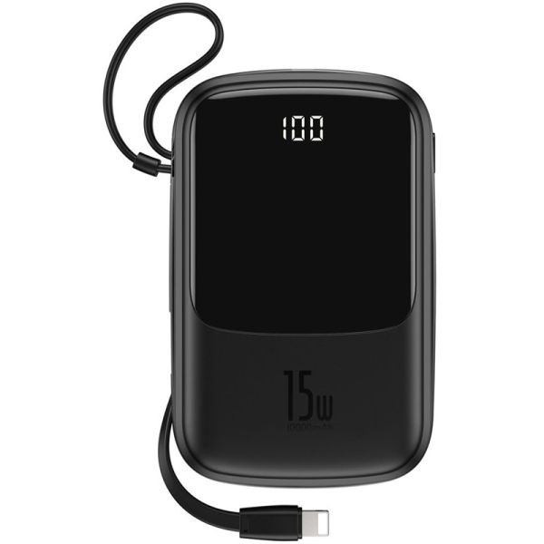 Baseus Q-Pow Digital Display With Lightning Cable 10000 mAh PPQD-B01 Black