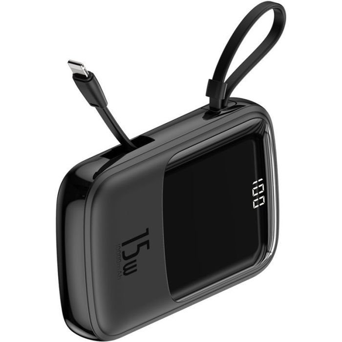 Baseus Q-Pow Digital Display With Lightning Cable 10000 mAh PPQD-B01 Black