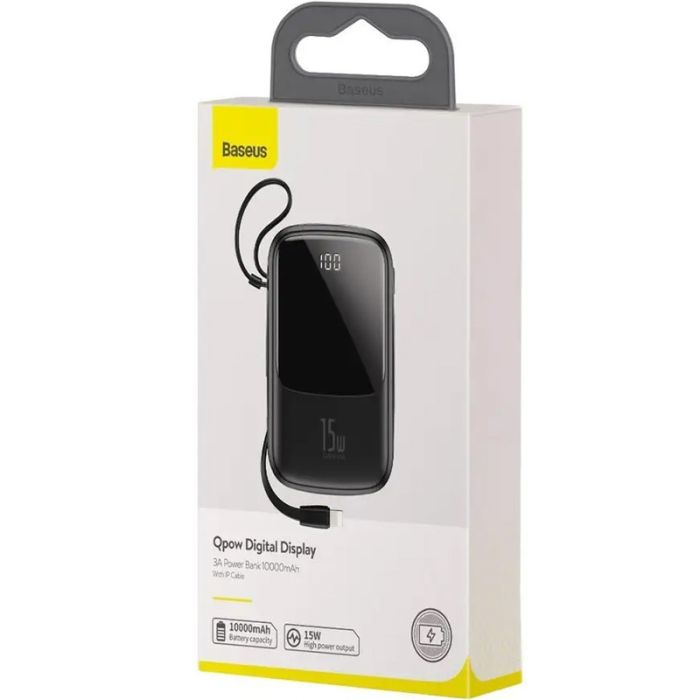 Baseus Q-Pow Digital Display With Lightning Cable 10000 mAh PPQD-B01 Black