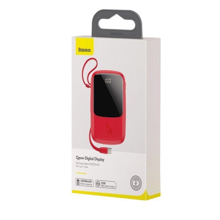 Baseus Q pow Digital Display 3A 10000 mAh With IP Cable Red PPQD-B09