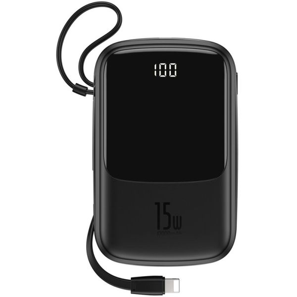 Baseus Q-Pow Digital Display With Type-C Cable 10000 mAh PPQD-A01 Black
