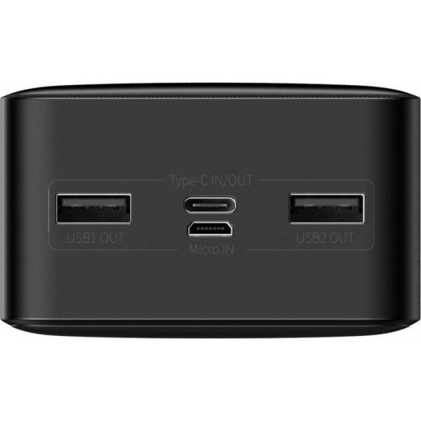 Baseus 30000 mAh premium 15W 3A 2USB+Type-C c Led дисплеєм Bipow Digital Display Black