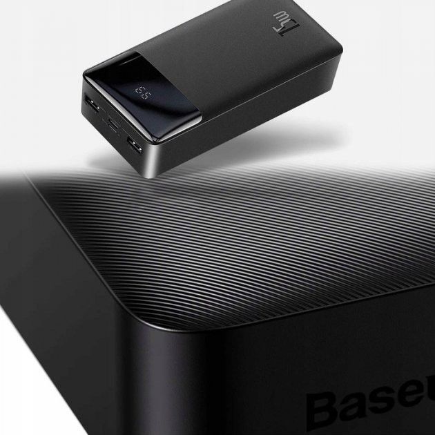 Baseus 30000 mAh premium 15W 3A 2USB+Type-C c Led дисплеєм Bipow Digital Display Black
