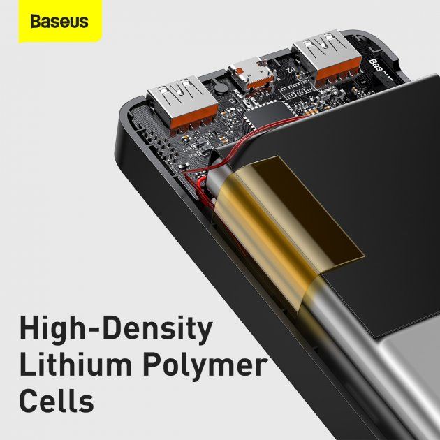 Baseus 30000 mAh premium 15W 3A 2USB+Type-C c Led дисплеєм Bipow Digital Display Black