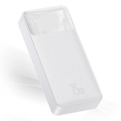Повербанк Baseus портативна батарея (20000mAh 15W з Led дисплеєм 2xmicro USB 2xType-C) - Білий