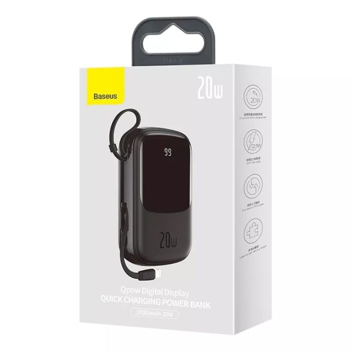 Baseus Qpow Pro на 20 Ватів 10000 mAh з вбудованим зарядним кабелем LED-дисплеєм
