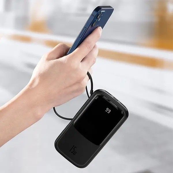 Baseus Qpow Pro на 20 Ватів 10000 mAh з вбудованим зарядним кабелем LED-дисплеєм