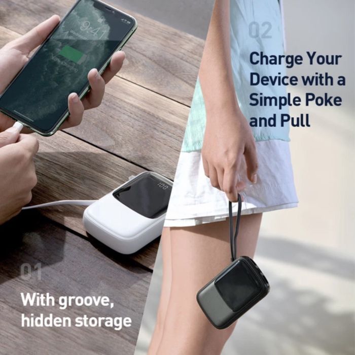 Baseus Qpow Pro на 20 Ватів 10000 mAh з вбудованим зарядним кабелем LED-дисплеєм