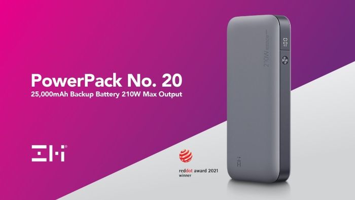 Xiaomi ZMI No. 20 Model 25000 mAh 210W Backup Battery (QB826G) Grey