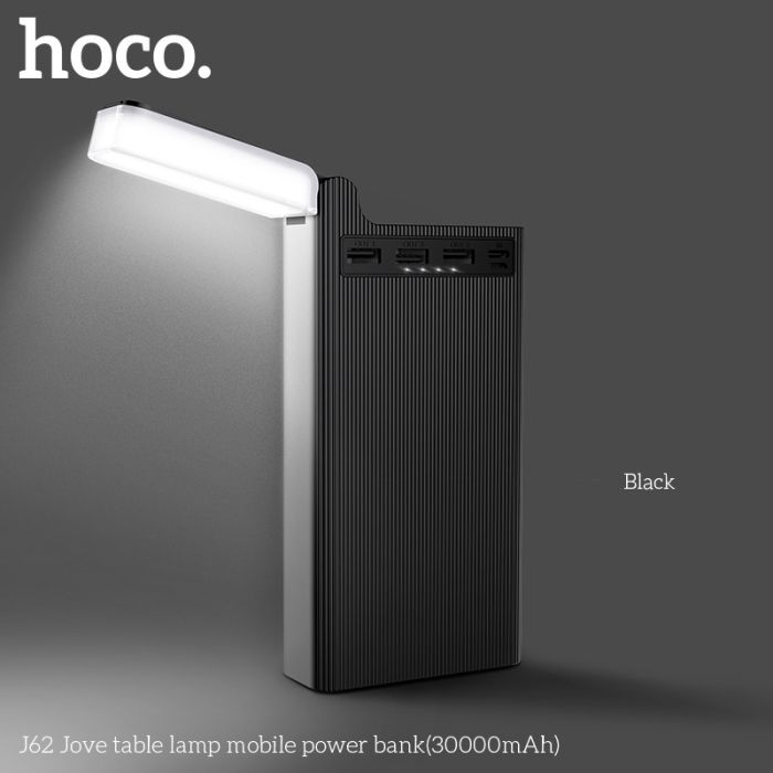Hoco J62 30000 mAh, 3USB, Type-C, 2A, чорне