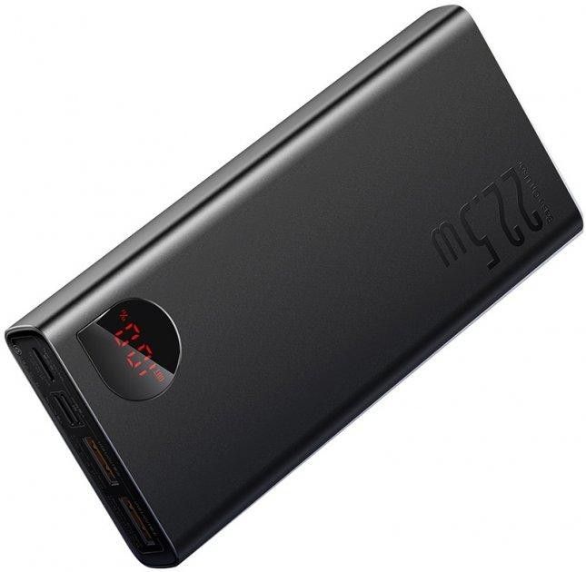 Baseus Adaman Metal Digital Display 20000 mAh 22.5W Quick Charge для iPhone/Samsung/Xaomi/Huawei Черний