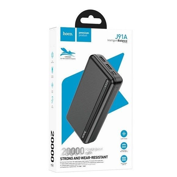 Hoco J91A 20000 mAh 2USB/Type-C, 2.1A чорний
