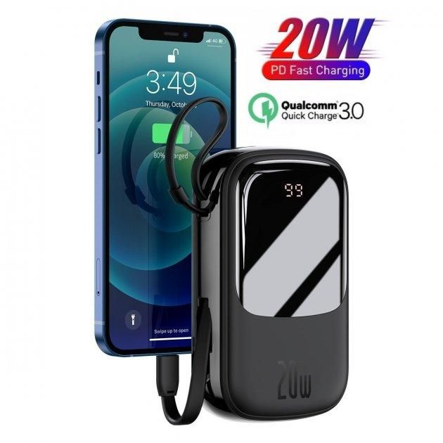 Baseus 20000 mAh Lightning Cable Q Pow Display 20W Black