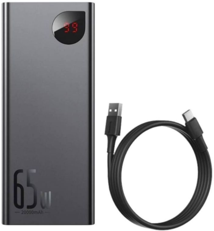 Baseus Adaman Metal Digital Display 20000 mAh 65W, Black (PPIMDA-D01)