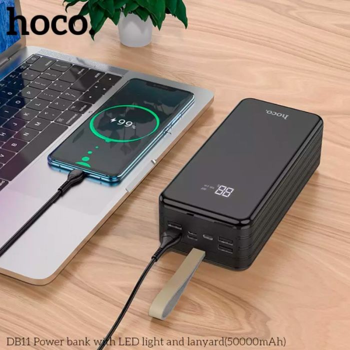 Hoco DB11 50000 mAh |4USB/Type-C/Lightning, 2.1A| Black