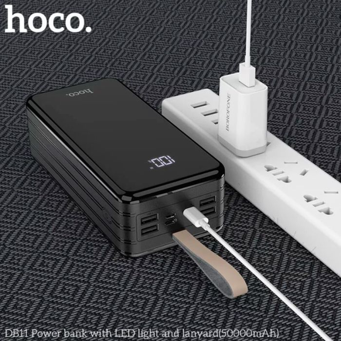 Hoco DB11 50000 mAh |4USB/Type-C/Lightning, 2.1A| Black