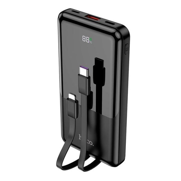 Повербанк на 10000 mAh зі швидким заряджанням HOCO Shell Small power bank (22,5W, 5A, QC/PD). Black
