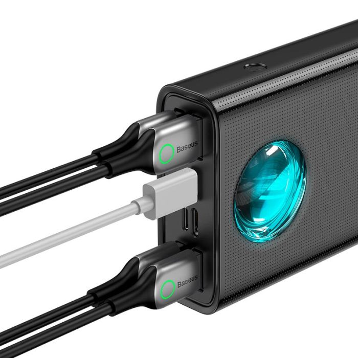 Baseus Amblight Digital Display Fast Charge 30000 mAh 4USB/Type-C/Lightning 65W/5A PD/QC PPLG000101 black