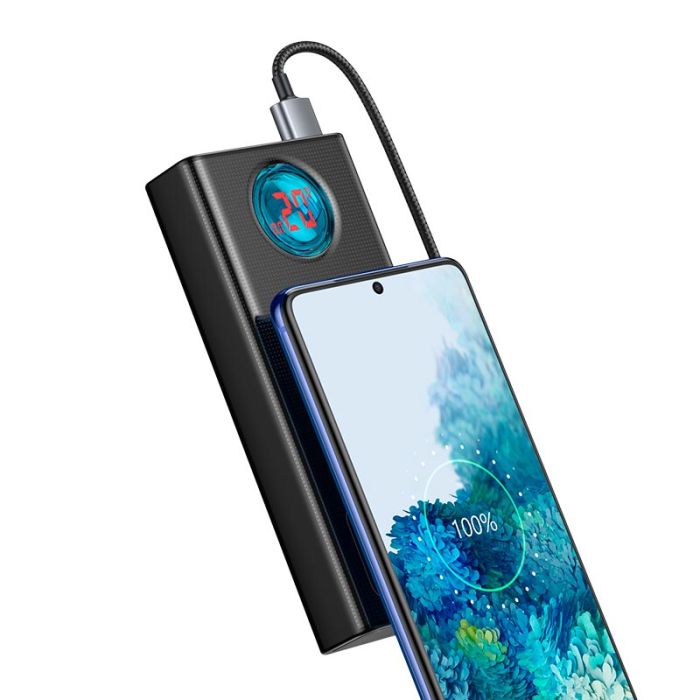 Baseus Amblight Digital Display Fast Charge 30000 mAh 4USB/Type-C/Lightning 65W/5A PD/QC PPLG000101 black