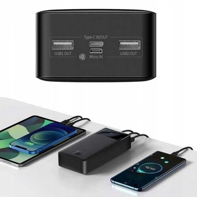 Baseus Bipow 15W 30000 mAh, 2USB / 1Type-C
