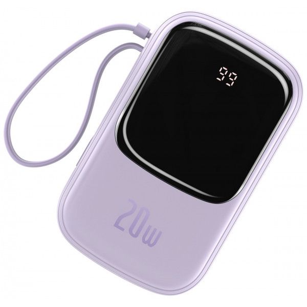 Baseus 20000 mAh 20W с быстрой зарядкойQ Pow Quick Charge Портативный + кабель Lightning для iPhone/iPad/Samsung//Huawei purple