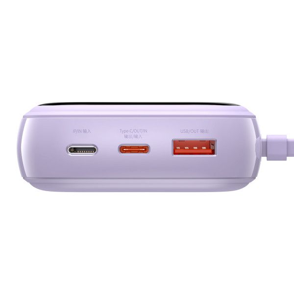 Baseus Q Pow Quick Charge Baseus 20000 mAh 20W  + кабель Lightning для iPhone/iPad/Samsung/Xiaomi/Huawei Фіолетовий