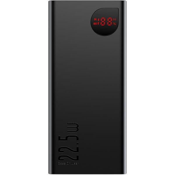 зовнішній аккумулятор (павербанк) Baseus Adaman Metal Digital Display 20000mAh 22.5W чорний (11744)